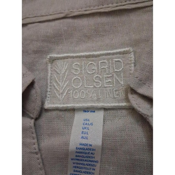Womens Sigrid Olsen 100% Linen Button‎ Down Tunic Shirt - Picture 4 of 6